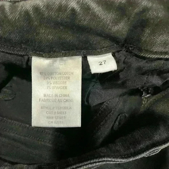 Vervet blue size 27 black bootcut distressed  denim raw hem wide leg - Picture 8 of 10